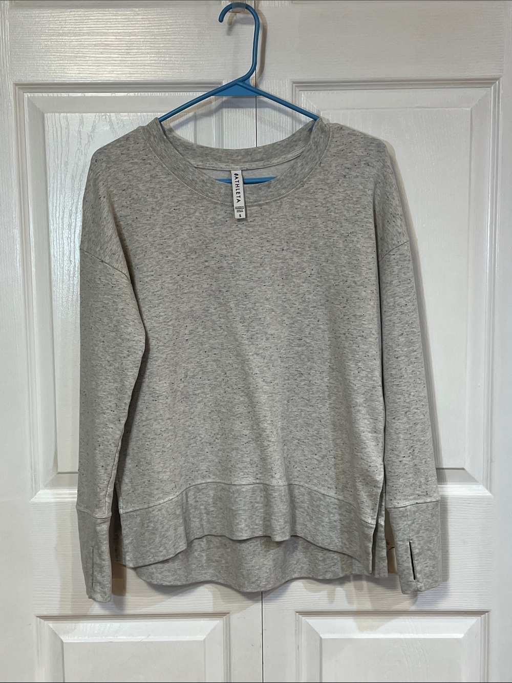 Athleta Light Heather Gray Relaxed Crew Sweatshirt